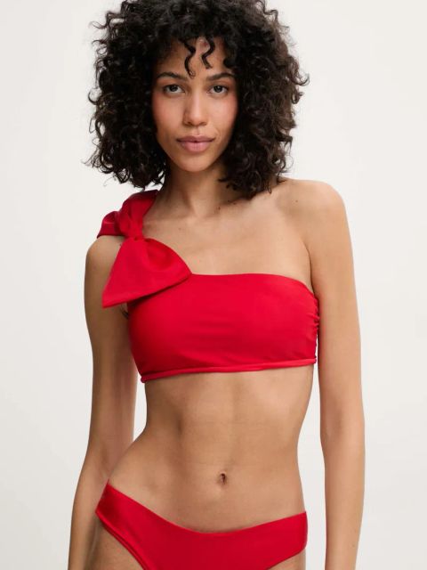 Answear.LAB biustonosz kąpielowy kolor czerwony lekko usztywniona miseczka