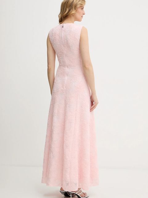 Rotate sukienka kolor różowy maxi rozkloszowana 1152281809