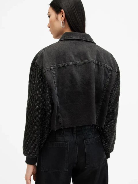 AllSaints kurtka bawełniana ANDERS kolor czarny przejściowa W117PB