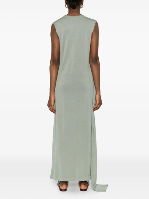 Jil Sander V-neck draped maxi dress - Green