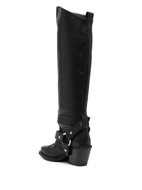 GANNI embroidered boots - Black