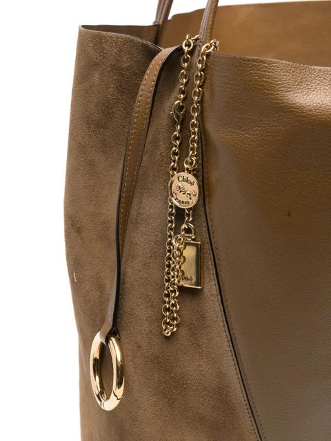 Chloé large Spin leather tote bag - Brown
