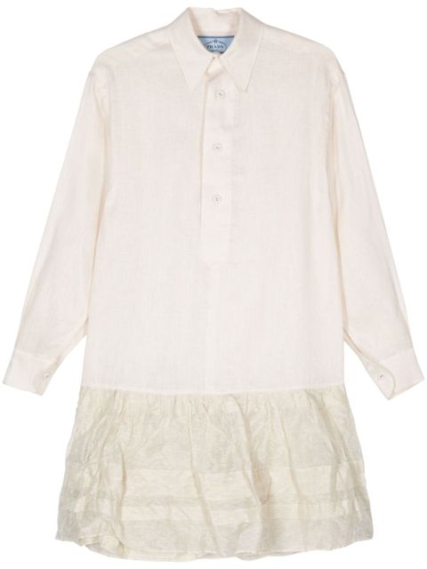 Prada linen midi dress - Neutrals - zdjęcie produktu nr 1