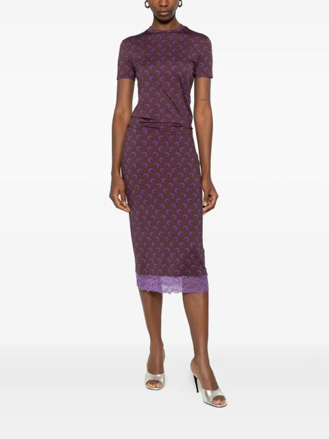 Marine Serre moon-print T-shirt - Brown - zdjęcie produktu nr 2