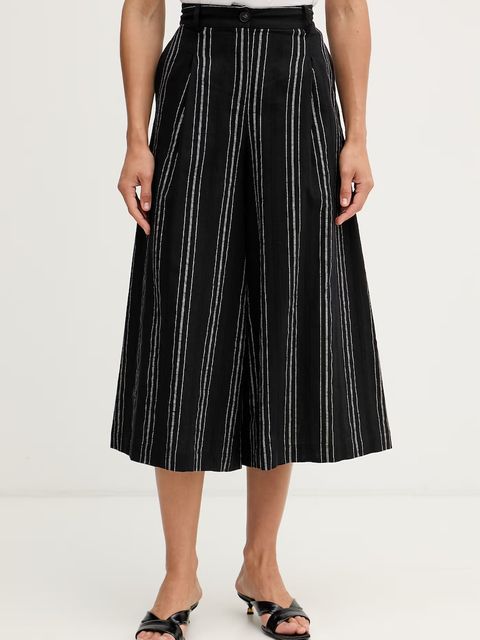 United Colors of Benetton spodnie culottes damskie z lnem - zdjęcie produktu nr 1
