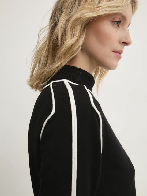 Answear Lab sweter z kaszmirem kolor czarny z golfem