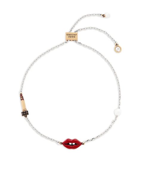 Marc Jacobs lip-detail slider-fastening bracelet - Silver - zdjęcie produktu nr 1