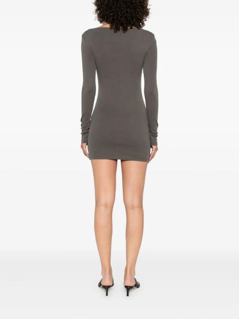 St. Agni boat-neck long-sleeve mini dress - Green