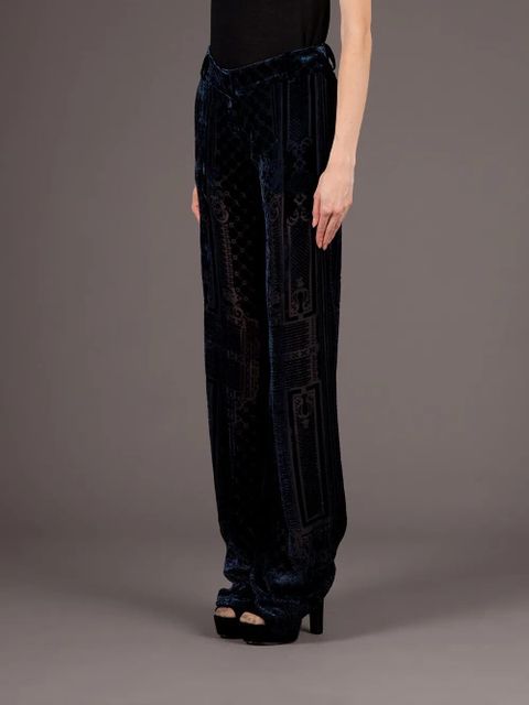 Balmain brocade wide leg trouser - Blue