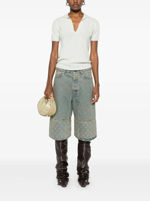 Blumarine logo-appliqué polo top - Green