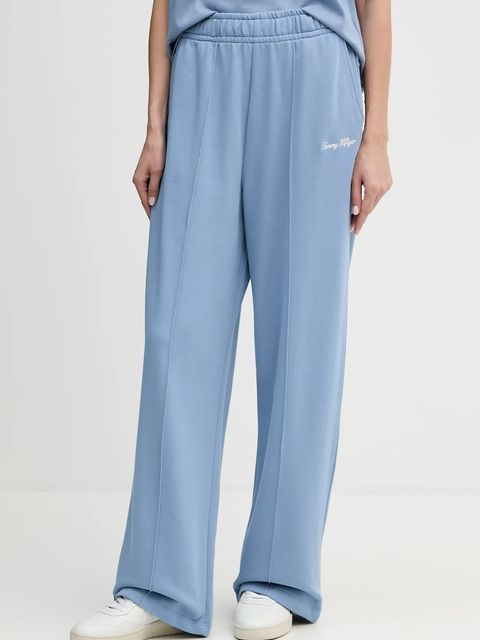 Tommy Hilfiger spodnie dresowe bawełniane damskie kolor niebieski z aplikacją WW0WW48784 - zdjęcie produktu nr 1