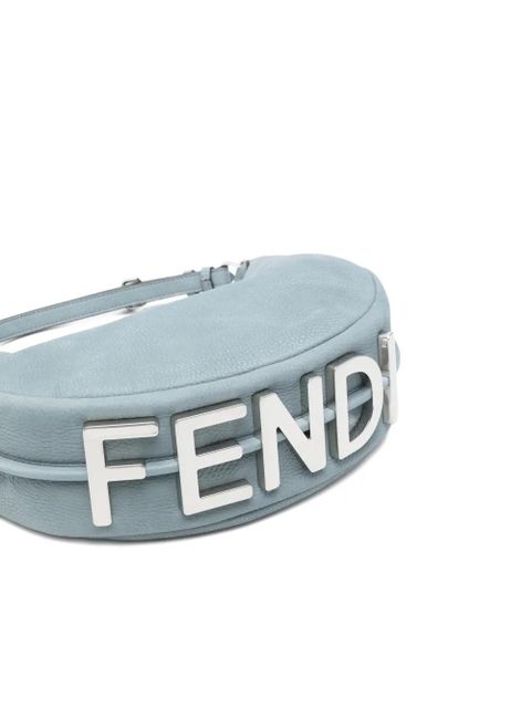 FENDI small Fendigraphy leather tote bag - Blue