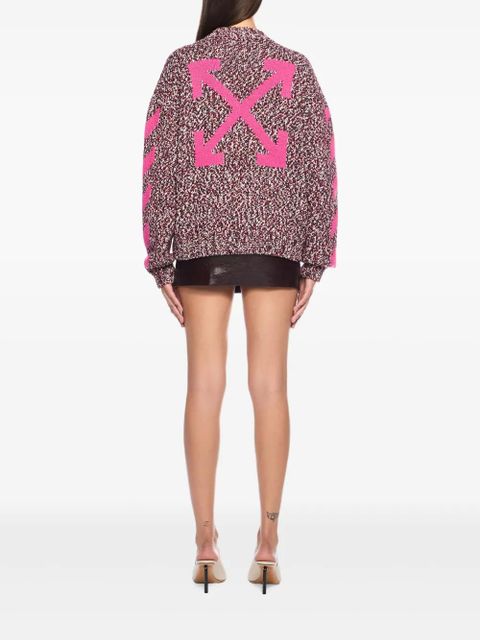 Off-White mouline Arrow crew-neck sweater - Pink