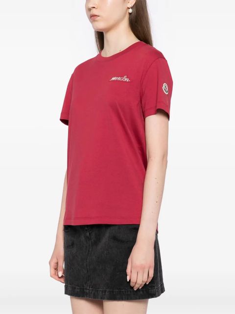 Moncler beaded logo T-shirt - Red