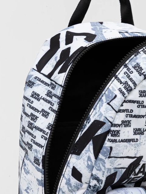 Karl Lagerfeld Jeans plecak kolor biały duży wzorzysty A4M30223