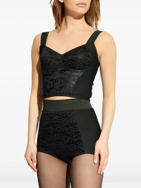 Dolce & Gabbana lace-overlay cropped bustier - Black