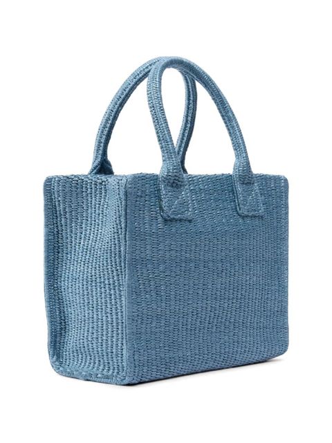 PINKO woven Love Birds tote bag - Blue - zdjęcie produktu nr 2