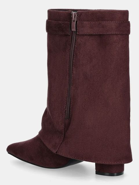 Answear.LAB botki kolor bordowy na słupku lekko ocieplone - zdjęcie produktu nr 2