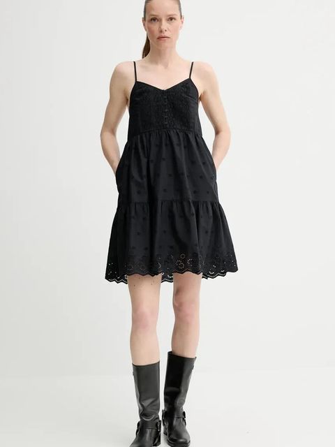 Levi's sukienka bawełniana CORA SL MINI DRESS kolor czarny mini rozkloszowana 001RJ - zdjęcie produktu nr 2