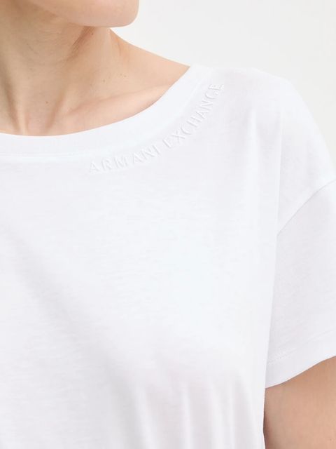 Armani Exchange t-shirt bawełniany damski kolor biały XW001356 AF10356