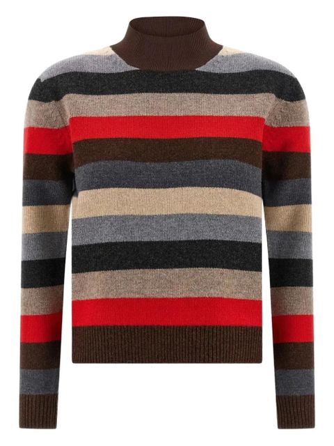 Tory Burch striped high neck sweater - Brown - zdjęcie produktu nr 1