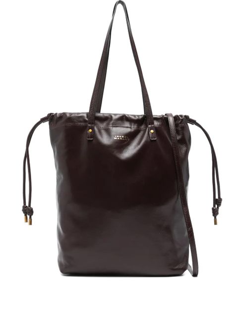 ISABEL MARANT Silven drawstring leather shoulder bag - Red - zdjęcie produktu nr 1