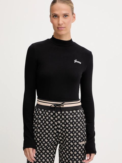 Guess longsleeve ALBA kolor czarny z półgolfem V5BP10 KCBF1 - zdjęcie produktu nr 1