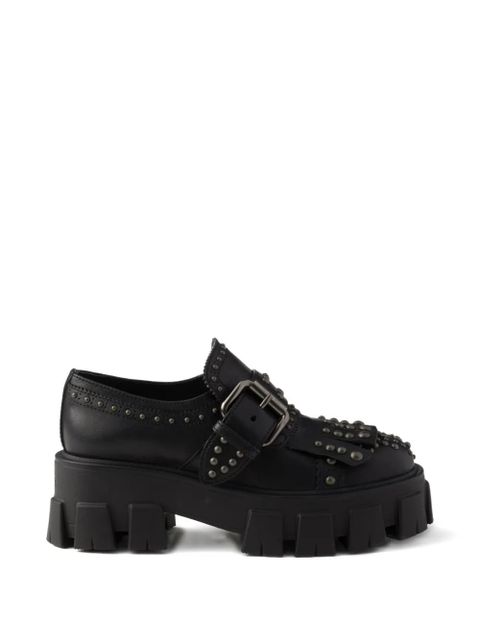 Prada 55mm leather loafers - Black - zdjęcie produktu nr 1
