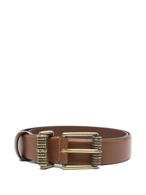 Ba&Sh Brett embossed-buckle leather belt - Brown - zdjęcie produktu nr 1