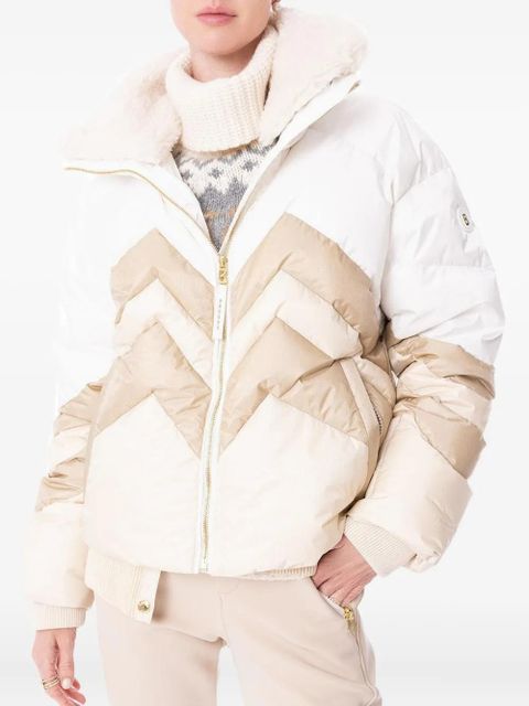 BOGNER Valea chevron-pattern quilted ski jacket - White