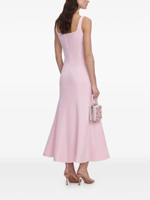 Self-Portrait square-neck midi dress - Pink