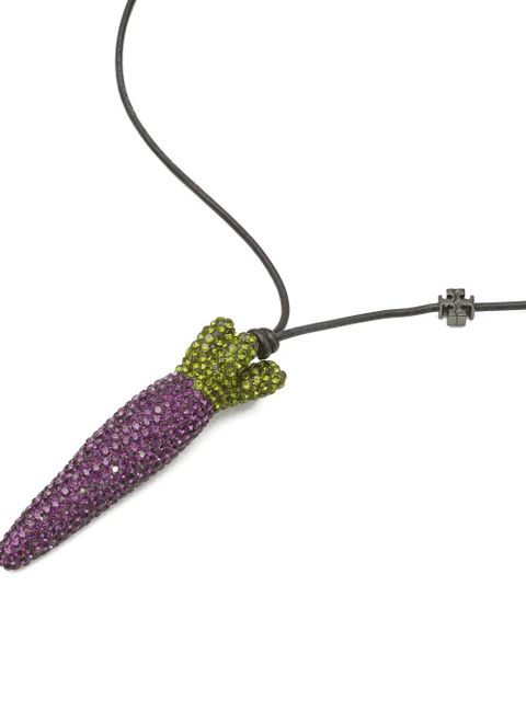 Tory Burch Curiosity Carrot pendant necklace - Purple