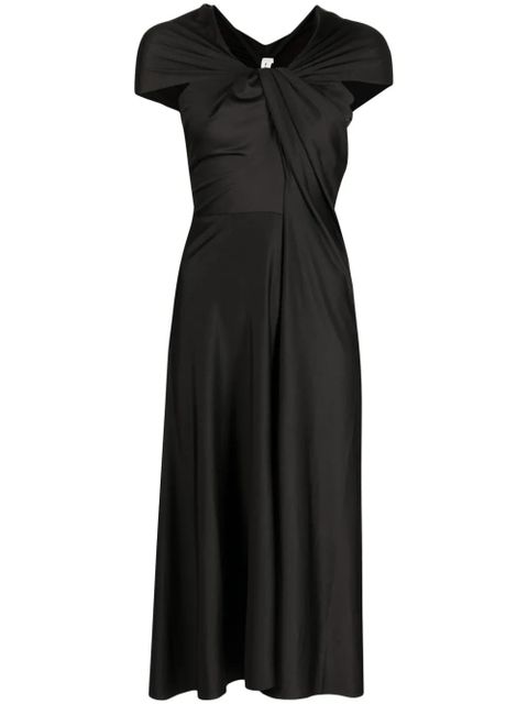 Victoria Beckham cap-sleeve draped dress - Black - zdjęcie produktu nr 1