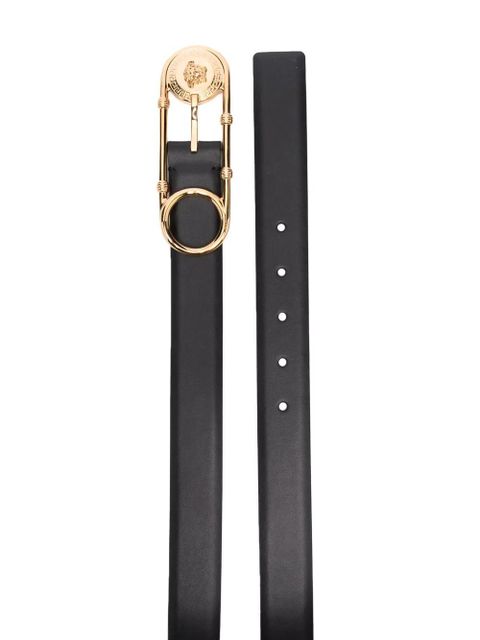 Versace Safety Pin leather belt - Black