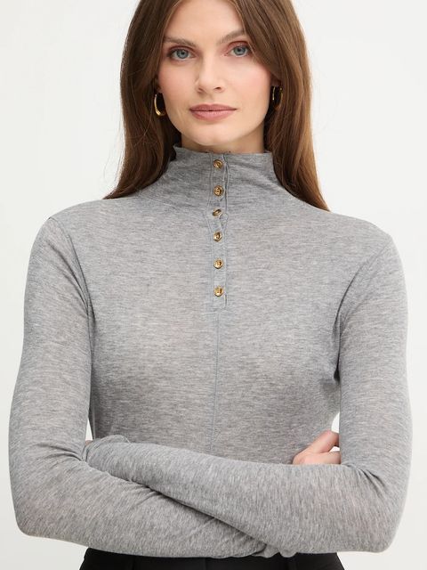 Elisabetta Franchi sweter z dodatkiem wełny damski kolor szary lekki MD61B56E2