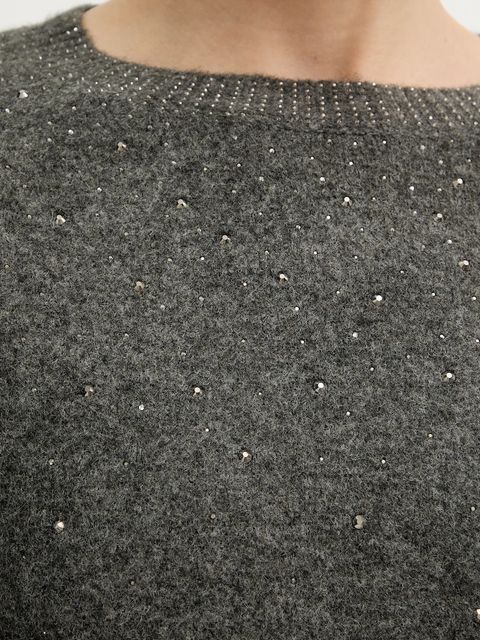 Morgan sweter z domieszką wełny damski kolor szary lekki MFETE