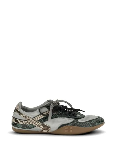 Miu Miu Gymnasium snakeskin-effect sneakers - Grey - zdjęcie produktu nr 1