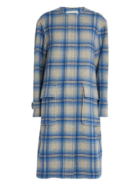 ISABEL MARANT plaid-pattern wool coat - Blue - zdjęcie produktu nr 1