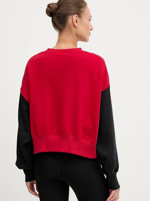 Nike bluza Oversized Crew Fleece damska kolor czerwony wzorzysta 01D7-058Y-9B-SD2