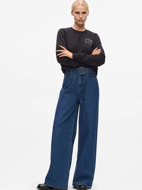 Karl Lagerfeld jeansy damskie kolor granatowy A4W10092