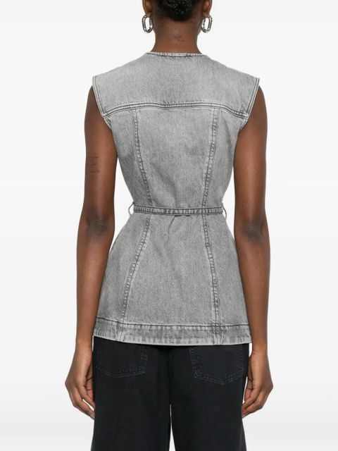 Sportmax belt-detail vest - Grey
