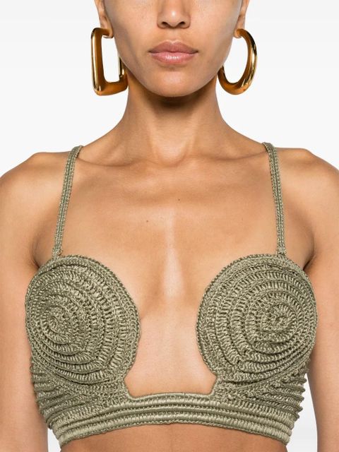 Cult Gaia Viviana crochet bustier - Green - zdjęcie produktu nr 2