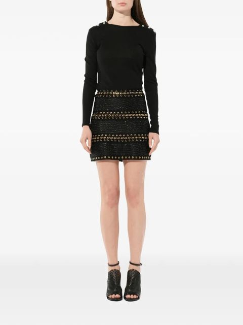 Balmain chain-embellished mini skirt - Black - zdjęcie produktu nr 2