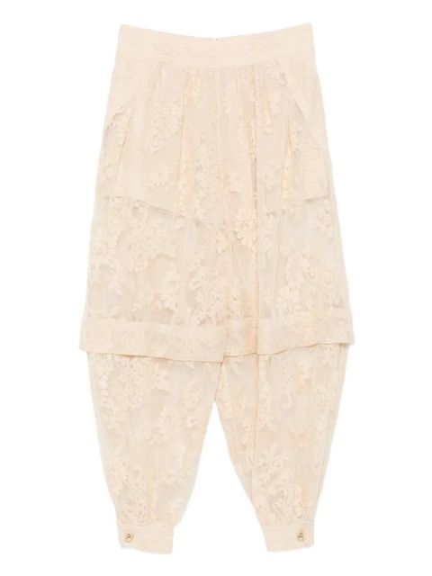 ZIMMERMANN Hypnotic lace floral trousers - Neutrals - zdjęcie produktu nr 1