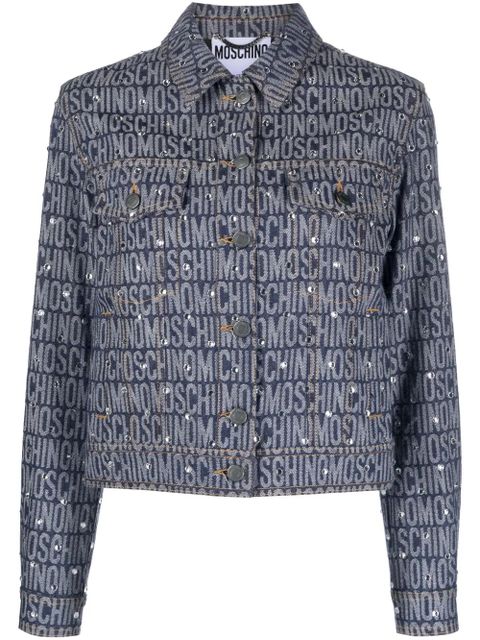 Moschino monogram-print denim jacket - Blue - zdjęcie produktu nr 1