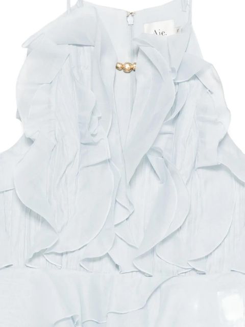 Aje Cleo ruffled tiered mini dress - Blue