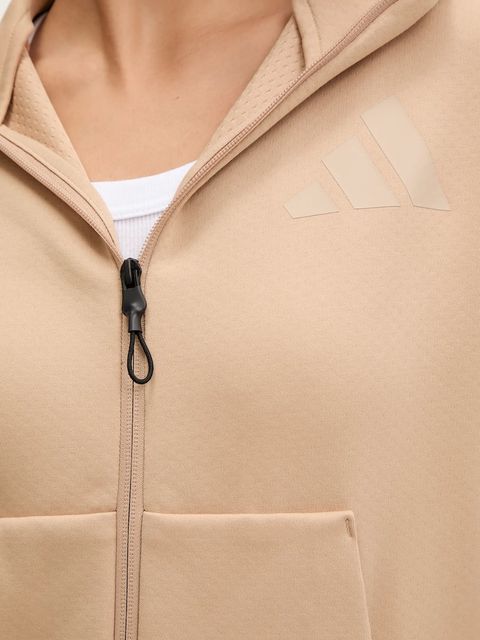 adidas bluza x Z.N.E damska kolor beżowy z kapturem wzorzysta JY5970