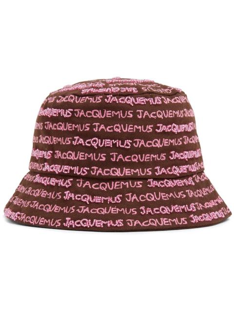 Jacquemus logo-embroidered bucket hat - Brown - zdjęcie produktu nr 1