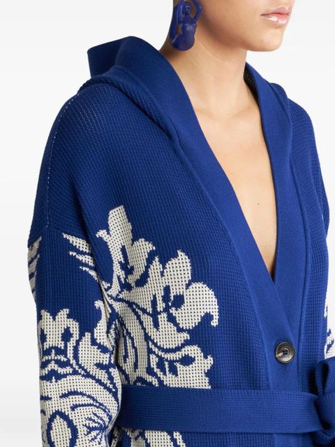 ETRO floral-jacquard cardigan - Blue