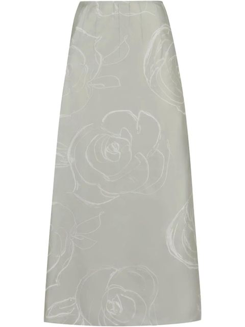 Marni floral-print midi skirt - Green - zdjęcie produktu nr 1